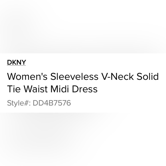 DKNY Women's Sleeveless V-Neck Coral Lipstick Midi Dress - Picture 2 of 8